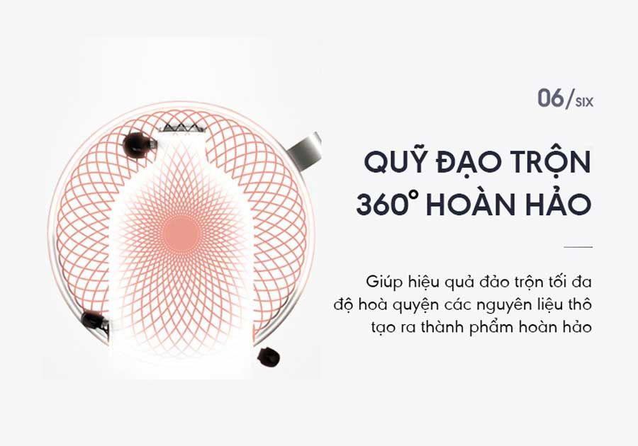  Máy nhào trộn bột Midimori 1800W, thân khung thép, cối inox 6 lít 