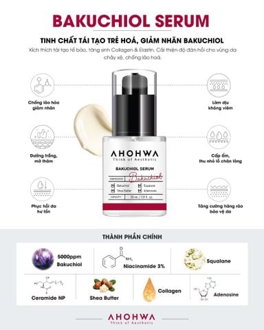  Bakuchiol Serum - Tinh Chất Hỗ Trợ Phục Hồi, Làm Mịn Da, Giảm Nếp Nhăn Bakuchiol - 30ml 