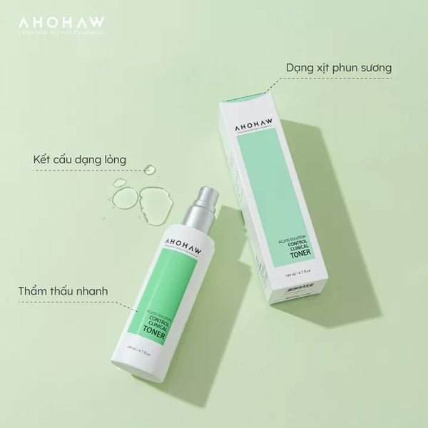  Control Clinical Toner - Toner Cân Bằng Da, Cấp Ẩm Dịu Nhẹ, Cải Thiện Mụn - 140ml/1000ml 