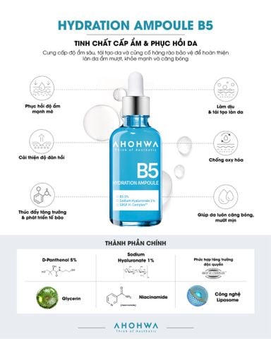  Hydration Ampoule B5 - Tinh Chất B5 Cấp Ẩm Và Phục Hồi Da - 50ml 