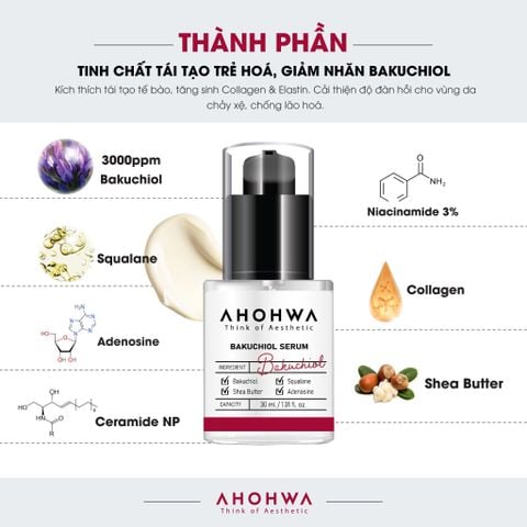  Bakuchiol Serum - Tinh Chất Hỗ Trợ Phục Hồi, Làm Mịn Da, Giảm Nếp Nhăn Bakuchiol - 30ml 