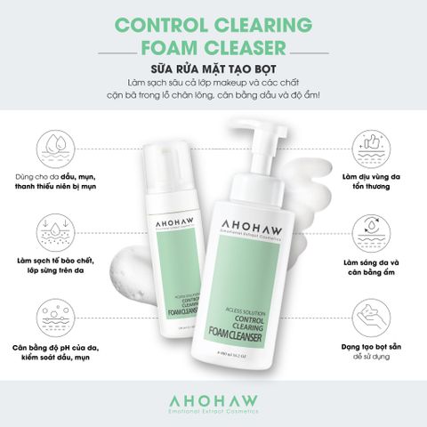  Control Clearing Foam Cleanser - Sữa Rửa Mặt Dạng Bọt Dành Cho Da Dầu Mụn - 150ml/480ml 