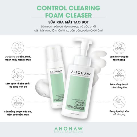  Sữa rửa mặt làm sạch sâu & cải thiện mụn dành riêng cho da dầu và da hỗn hợp Control Clearing Foam Cleanser 