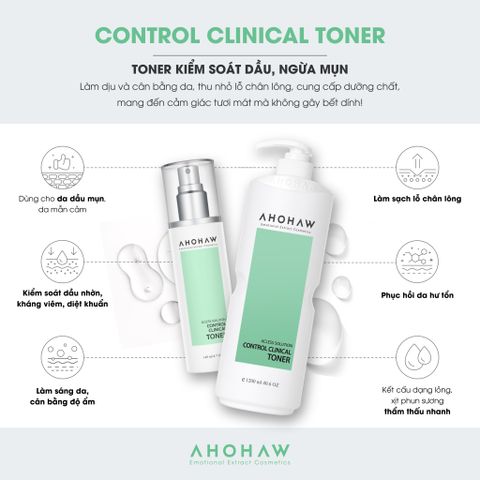  Toner cân bằng da – cấp ẩm dịu nhẹ - cải thiện mụn Control Clinical Toner 