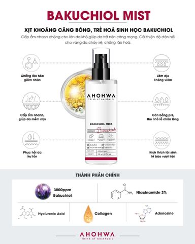  Bakuchiol Mist - Xịt Khoáng Hỗ Trợ Dưỡng Ẩm, Làm Mịn Da, Căng Bóng Bakuchiol - 150ml 