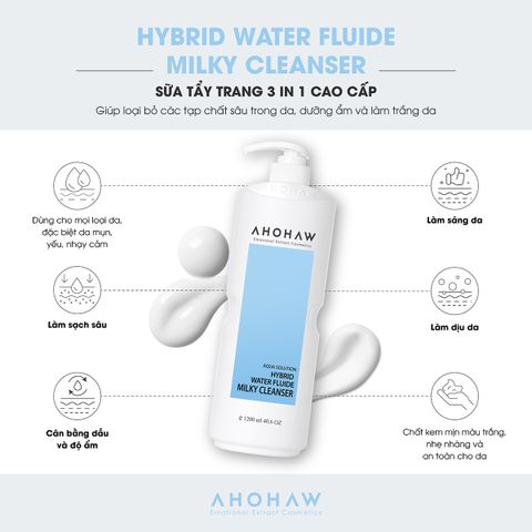  Hybird Water Fluide Milky Cleanser - Sữa Tẩy Trang Dành Cho Mọi Loại Da - 1000ml 