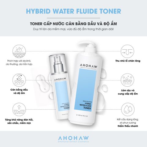  Hybird Water Fluide Toner - Toner Cân Bằng Da, Cấp Ẩm - 140ml/1000ml 