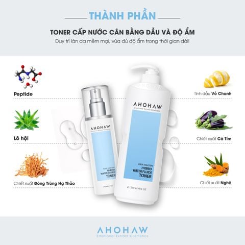  Hybird Water Fluide Toner - Toner Cân Bằng Da, Cấp Ẩm - 140ml/1000ml 