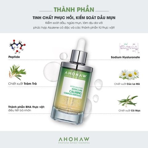  Tinh chất làm dịu da - giảm viêm - cải thiện mụn trứng cá Inten Cure Calming Complex Ampoule 