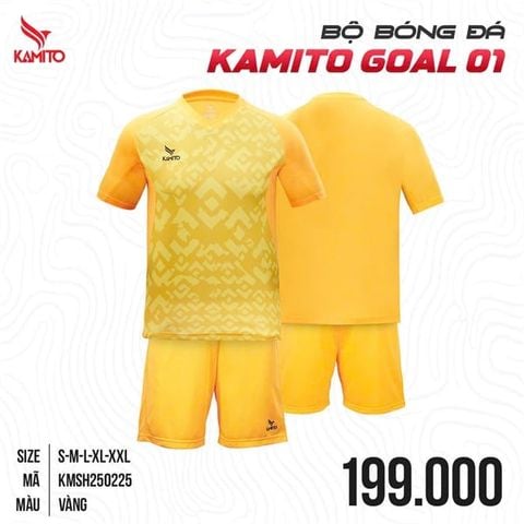  Bộ áo bóng đá chính hãng Kamito GOAL 01 Vàng 