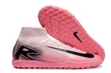  Giày Bóng Đá Cỏ Nhân Tạo Mercurial Superfly 10 Cổ Cao Hồng gót đen TF 