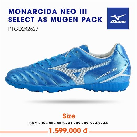  Giày Bóng Đá Chính Hãng Mizuno NEO III SELECT AS MUGEN PACK Xanh Dương TF 