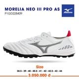  Giày Bóng Đá Chính Hãng Mizuno Morelia Neo III Pro As Trắng Đế Đen TF 