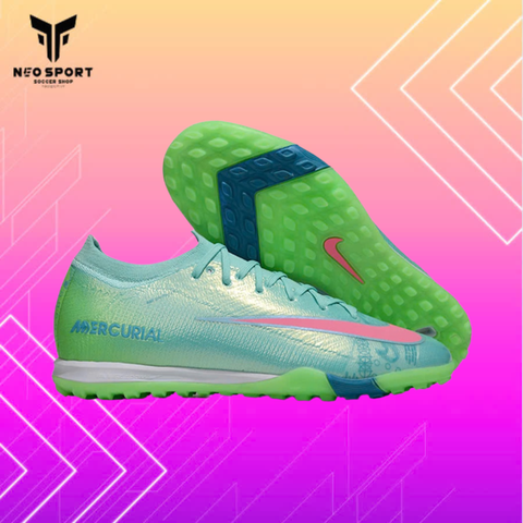  Giày Bóng Đá Cỏ Nhân Tạo Mercurial Vapor 16 Elite Bo Thun Cosmic Xanh Ngọc/Hồng TF 