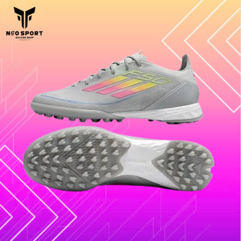  Giày Bóng Đá Cỏ Nhân Tạo F50 Xám Logo Hồng/Chuối TF 