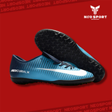  Giày Bóng Đá Cỏ Nhân Tạo Mercurial Victory 6 Xanh Da Gót Đen TF 