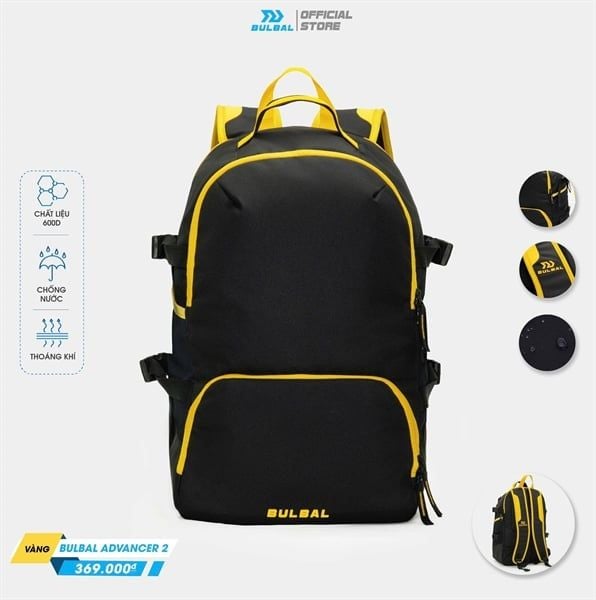  Balo BulBal Advancer 2 Vàng Đen Chống nước, thoáng khí 