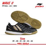  Giày Bóng Đá Chính Hãng Pan Thái Lan Futsal Wave II Đen đế đồng IC 