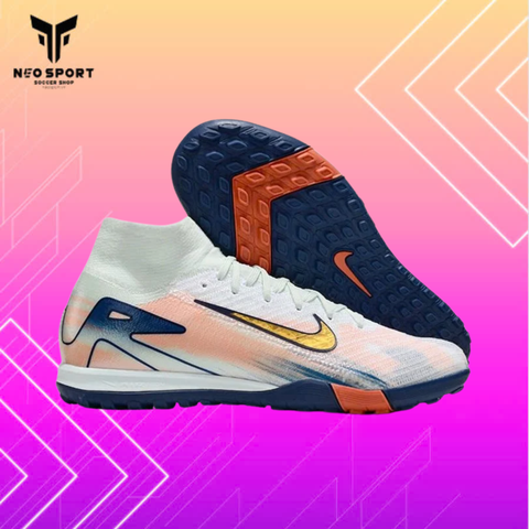  Giày Bóng Đá Cỏ Nhân Tạo Mercurial Superfly 10 Cổ Cao MDS009 Xám Xanh TF 