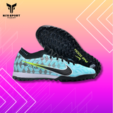  Giày Bóng Đá Cỏ Nhân Tạo Mercurial Air Zoom Vapor 15 Elite Bo Thun Xanh Da Đế Đen TF 