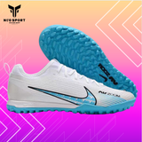  Giày Bóng Đá Cỏ Nhân Tạo Mercurial Vapor 15 Pro Airzoom Bo Thun Trắng Đế Xanh Da TF 