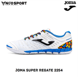  Giày Bóng Đá Futsal Chính Hãng JOMA SUPER REGATE 2254 TRẮNG/XANH DA IC 