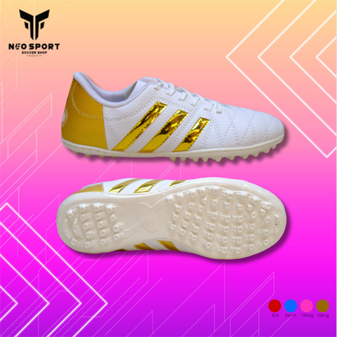  Giày Bóng Đá Cỏ Nhân Tạo 3 sọc 11Pro NEO Da sần Vàng Trắng TF 