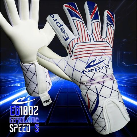  Găng Tay Thủ Môn Chính Hãng Thái Lan Eepro EG10D2 Speed Trắng sọc caro xanh 
