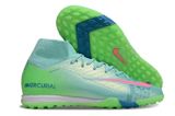  Giày Bóng Đá Cỏ Nhân Tạo Mercurial Superfly 10 Cổ Cao Cosmic Xanh Ngọc/Hồng TF 