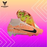  Giày Bóng Đá Cỏ Tự Nhiên Mercurial Superfly 9 Elite Air Zoom Cổ Cao Cam Sữa FG 