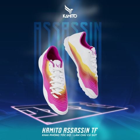  Giày Bóng Đá Chính Hãng KAMITO ASSASSIN Trắng Hồng TF 