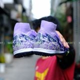  Giày Bóng Đá Cỏ Nhân Tạo Mercurial Superfly 10 Cổ Cao Tím/Chuối TF 