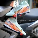  Giày Bóng Đá Cỏ Nhân Tạo Mercurial Superfly 10 Cổ Cao MDS009 Xám Xanh TF 