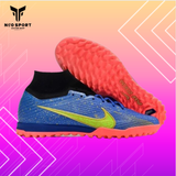  Giày Bóng Đá Cỏ Nhân Tạo Mercurial Air Zoom Superfly 9 Elite Cổ Cao Xanh Bích Đế Hồng TF 