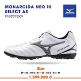  Giày Bóng Đá Chính Hãng Mizuno Monarcida Neo III Select AS Trắng/Đen TF 