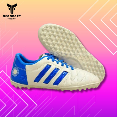  Giày Bóng Đá Cỏ Nhân Tạo 3 Sọc Toni Kroos 11Pro NEO Hologram Trắng Gót Xanh Bích TF 