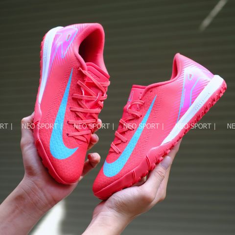  Giày Bóng Đá Cỏ Nhân Tạo Mercurial Vapor 16 Academy Mad Energy Đỏ/Hồng Logo Xanh TF 