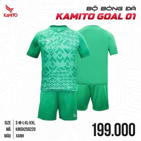  Bộ áo bóng đá chính hãng Kamito GOAL 01 Xanh Lá 