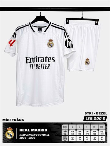  Bộ Quần Áo Bóng Đá STRIVEND - Real Madrid Trắng Sân Nhà 