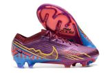  Giày Bóng Đá Cỏ Tự Nhiên Mercurial Air Zoom Vapor 15 Elite Mbappe Bo Thun Tím Gót Xanh Da FG 