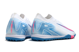  Giày Bóng Đá Cỏ Nhân Tạo Mercurial Vapor 16 Elite Bo Thun Trắng/Xanh Logo Hồng TF 