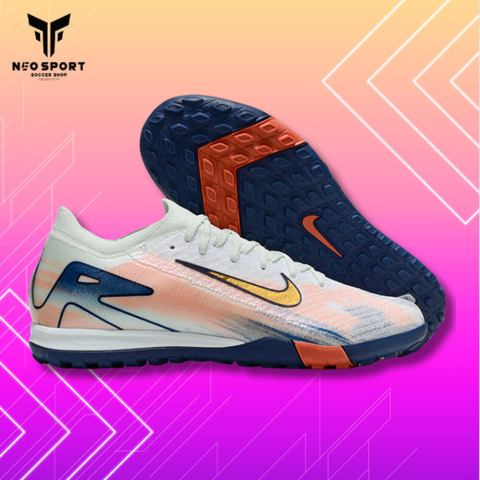  Giày Bóng Đá Cỏ Nhân Tạo Mercurial Vapor 16 Elite Bo Thun MDS009 Xám/Xanh/Hồng TF 