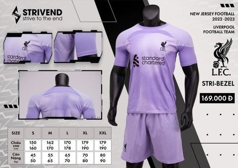  Bộ Quần Áo Bóng Đá STRIVEND - Liverpool GF Tím 