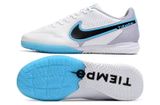  Giày Bóng Đá Futsal Tiempo 9 Trắng Đế Xanh Da IC 