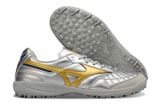  Giày Bóng Đá Cỏ Nhân Tạo Mizuno Morelia Sala Japan Đế Đệm Xám/Vạch Vàng TF 