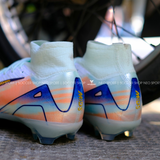  Giày Bóng Đá Cỏ Tự Nhiên Mercurial Vapor 16 Superfly cổ cao MDS009 Xám Xanh FG 