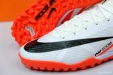  Giày Bóng Đá Cỏ Nhân Tạo Mercurial Air Zoom Superfly 9 Elite Cổ Cao Trắng Gót/Đế Đỏ TF 