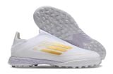  Giày Bóng Đá Cỏ Nhân Tạo F50 Trắng/Vàng đồng Không Dây Laceless Generation Pack TF 