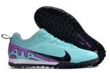  Giày Bóng Đá Cỏ Nhân Tạo Mercurial Vapor 15 Pro Airzoom Bo Thun Xanh Ngọc Gót Tím TF 