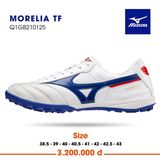  Giày Bóng Đá Chính Hãng Mizuno Morelia Trắng Logo Xanh Bích TF 